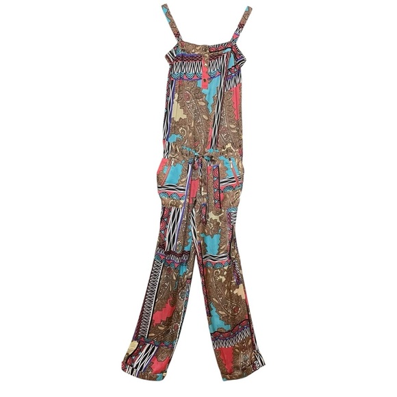 Cache Satin Multi-Print Jumpsuit Size XS - Picture 1 of 14